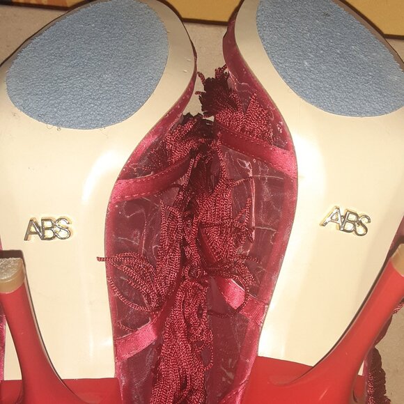 ABS Red Fringe High Heels - Picture 9 of 9